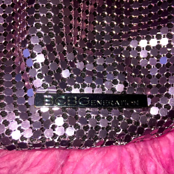 BCBGeneration Pink Metallic Pouch with Chain Strap - Picture 3 of 3